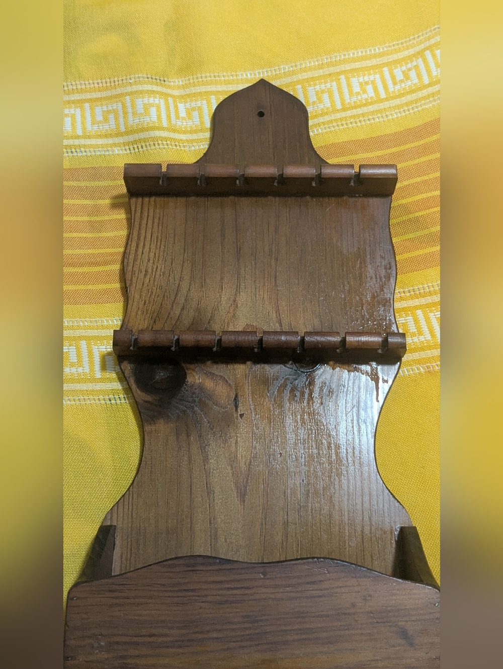 Vintage Wooden Spoon Rack: Wall or Tabletop Display, Storage Shelf